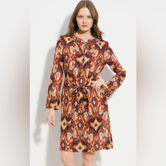 Tory Burch Silk Rust Red Terrero Diana Dress (Size 6) - Picture 2 of 11